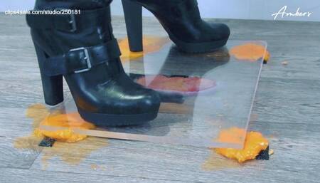 Heeled Biker Boot Cock Trample - Cam 2 - Close View