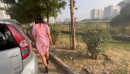 Revving my old car in 6 inches heel