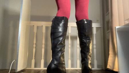 Boots and red leggings
