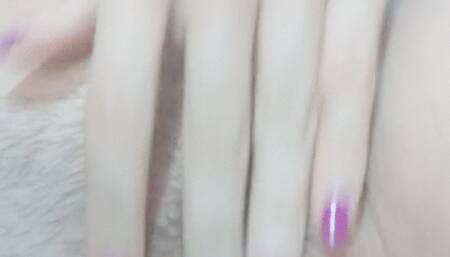 Rubbing my unshaven pussy