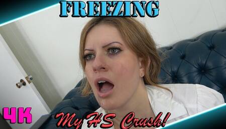 Freezing My HS Crush - Freeze Blowjob with cum in mouth and cum drooling - Jacquelyn Velvets - 4k