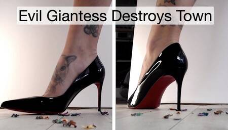 Evil Giantess Destroys Town