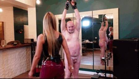 Goddess Kira Gold - !!More than NEW!! – Pitiless hard whipping the gimp with several whips – Part 2