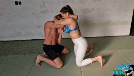 wrestling in white jeans - Dolly vs Parker competetive wrestling 2