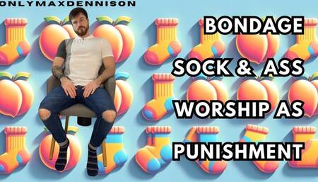 Bondage sock & ass worship as punishment