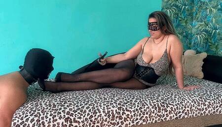 Bad boy lick my feet and lick my asshole