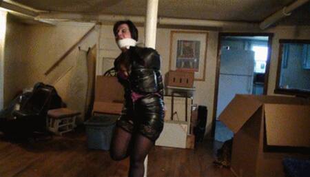 Cruelly bound to a post with thin speaker wire (WMV HD)