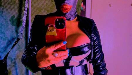 PVC TOP SHEMALE IN LATEX HOOD FULL SERVICES WITH SUB SISSY GUY 1