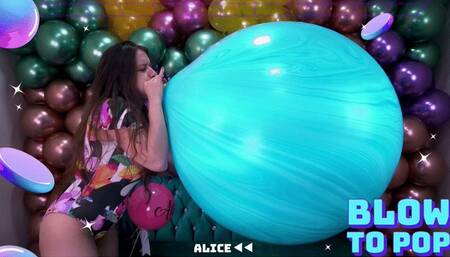 Alice Repost : Epic B2P of Blue 3ft Marble Balloon