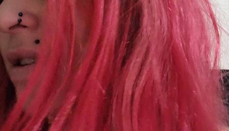 Mouth tour - showing yellow teeth and tongue while smoking