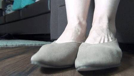 I wiggle my toes in new pointed suede flats 2 BF