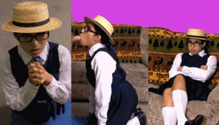 eRica gags on cock and swallows a load for going on academic probation