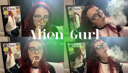 Smoking a cork cigarette and warming myself | Alien Girl