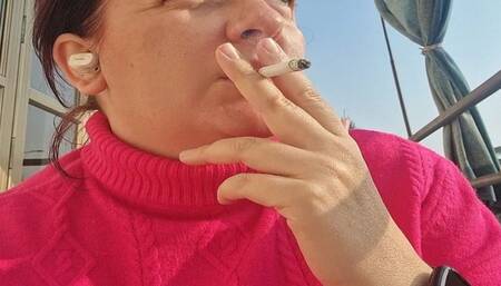 Smoking on a cold winter afternoon 1080HD