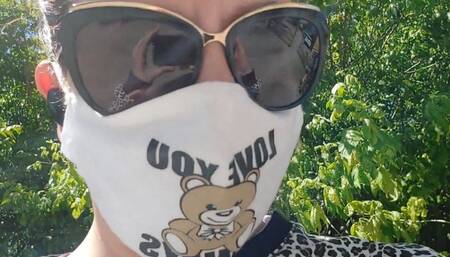 Tight yoga pants wet with pee in the park and on the street 4K