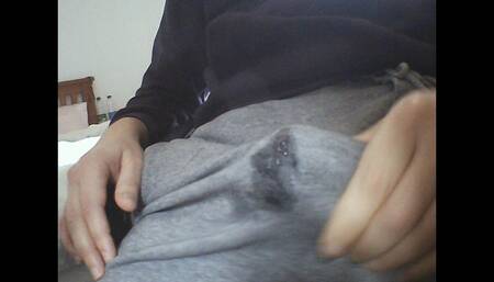Cumming Through My Tracksuit. Precum Load