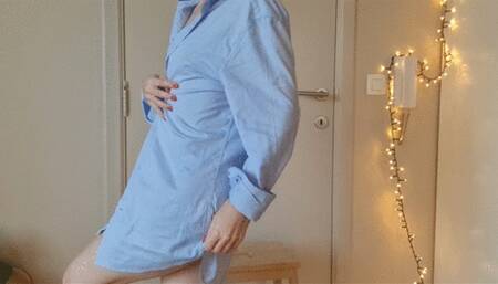 Fingering myself in his shirt