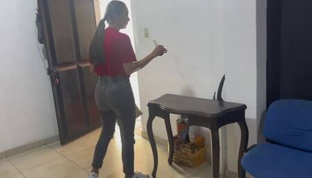 Dalilah prepares to leave in the smoking VW beetle