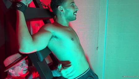 Super Ticklish Luca on the Tickling Rack