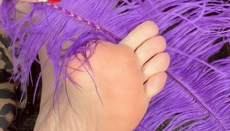 Fluffy feather foot tickles