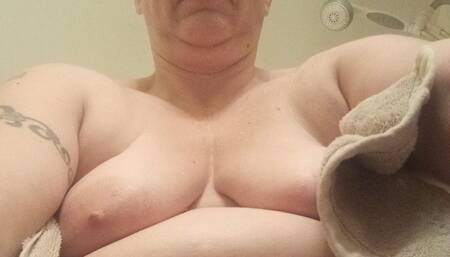 Mature BBW Playing with Herself Alone in the Shower