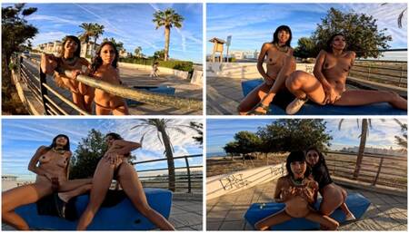 In public naked with my friend on the street