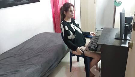 My Stepsister Is Stressed and I Help Her Relax with Good Sex