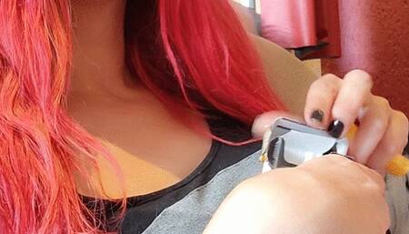 Smoking dangle cigarette close