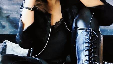 Smoking BJ while wearing leather & boots