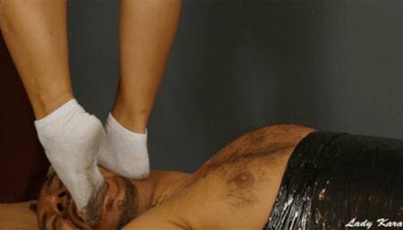 Worse Than a Pig - Extreme Humiliating Foot Gagging - close view 2 (720HD)