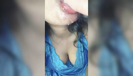 Desi Girl Sucking A Dildo