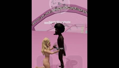 Walking around this virtual world as a BBC came across a bride on her knees