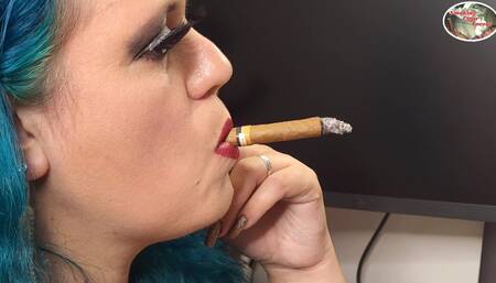 Smoking a Habano Cigarillo While Checking Our Store