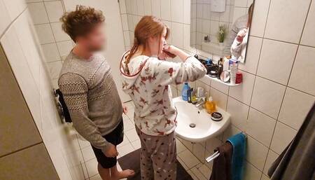 Stepsister Ass Fucked Hard in the Bathroom and Everyone Can Hear the Smacks