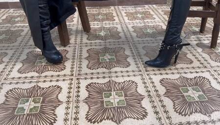 Bullwhipped by Kalinda and Dalilah in full leather and Berlin Boots