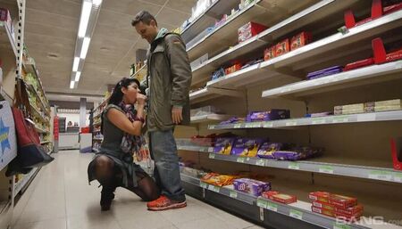 Mariskax fucks two random dudes in a grocery store late at night