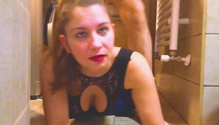 Slave wife sent for a weekend for his bull for rough treatment part 2 of 3 - anal at the bathroom