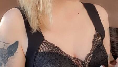 Blonde Girl enjoy Nicotine in the Sun