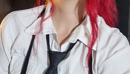 Redhead blows all the smoke in your face