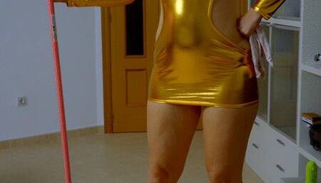 Cleaning the room in my golden dress hc