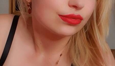 Red Lips smoking in Bed