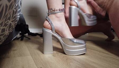 Ballbusting him while hes on his knees on the floor