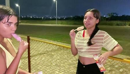 I Fuck My Girlfriend After I Invite Her to Go for a Walk and My Ex Sells Ice Cream and We Almost Make a Threesome