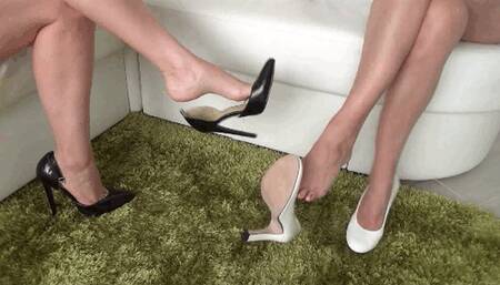 We swing our shoes on our toes and stomp 7FPL