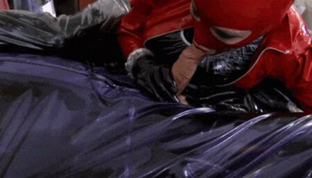 Hooded plastic bag and latex encasement fuckers - Part 4 - I suck your dick