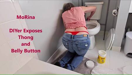 DIYer Exposes Thong and Belly Button