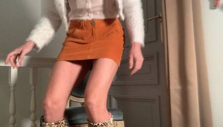 Undressing on the chair