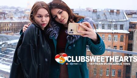 18yo Lesbians Sirena and Lana Rose from selfie to orgasm at ClubSweethearts