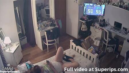 IPCAM – Freckled teen girl is addicted to masturbating