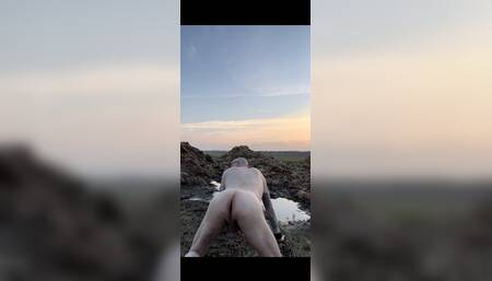 Slave Going Naked Driving in the Car